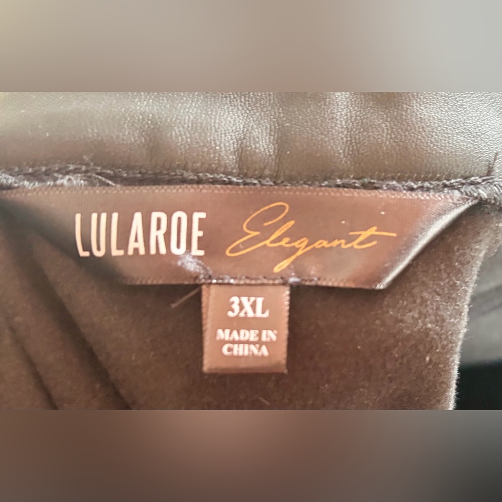 LuLaRoe Black Faux Leather Skirt - Picture 2 of 7